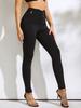 Rose Beauty A Damen-Hose mit Knopfleiste, hohe Taille, Röhrenhose, elastischer Bleistiftrock, enge Hose