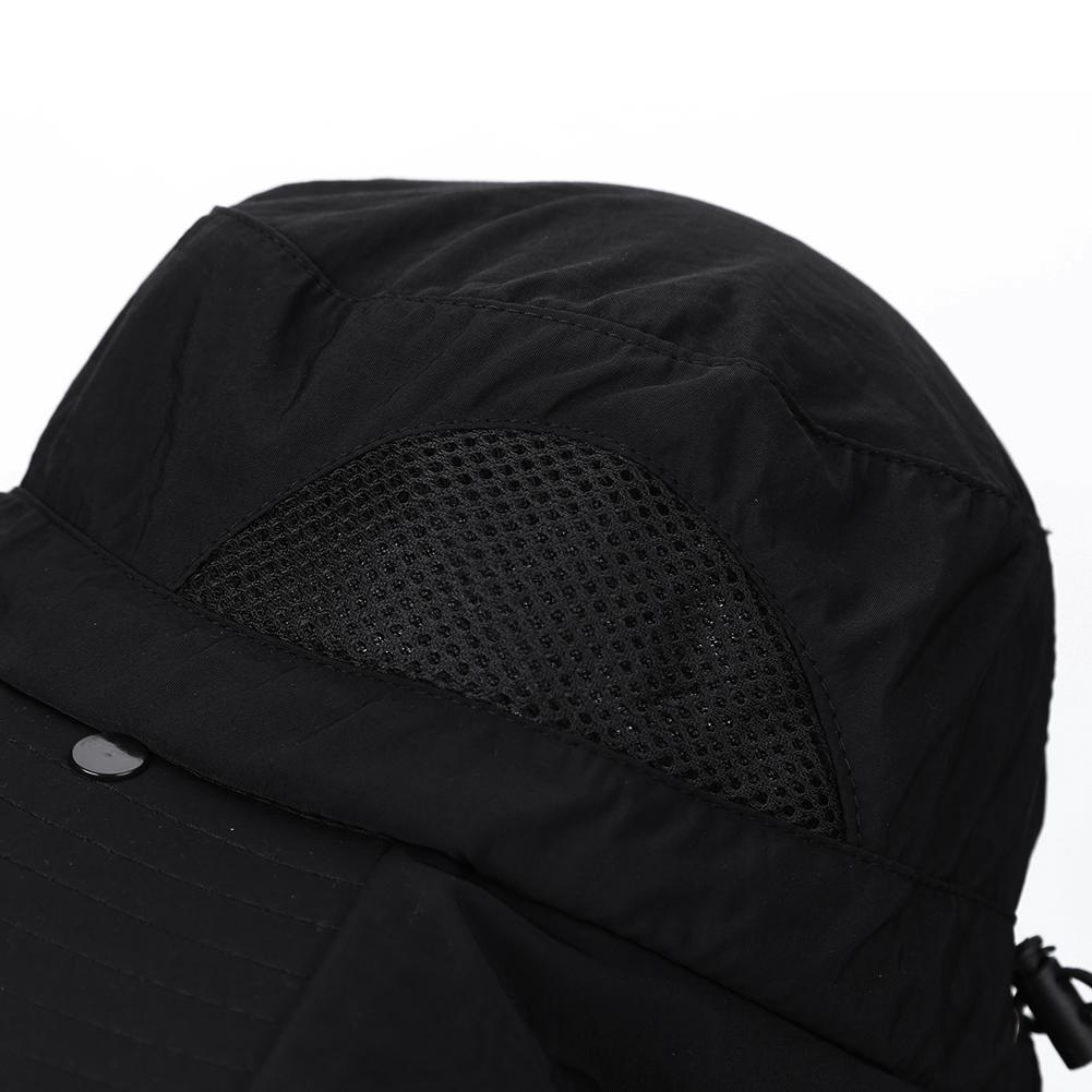 Wide Brim Boonie Sun Hat Face Mask Adults Sports Fishing Hiking Bucket Cap