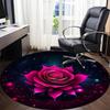 1pc Galactic Rose Office Round Rug, Carpet for Office, Gaming, Lightweight Round Floor Mat yy260208003