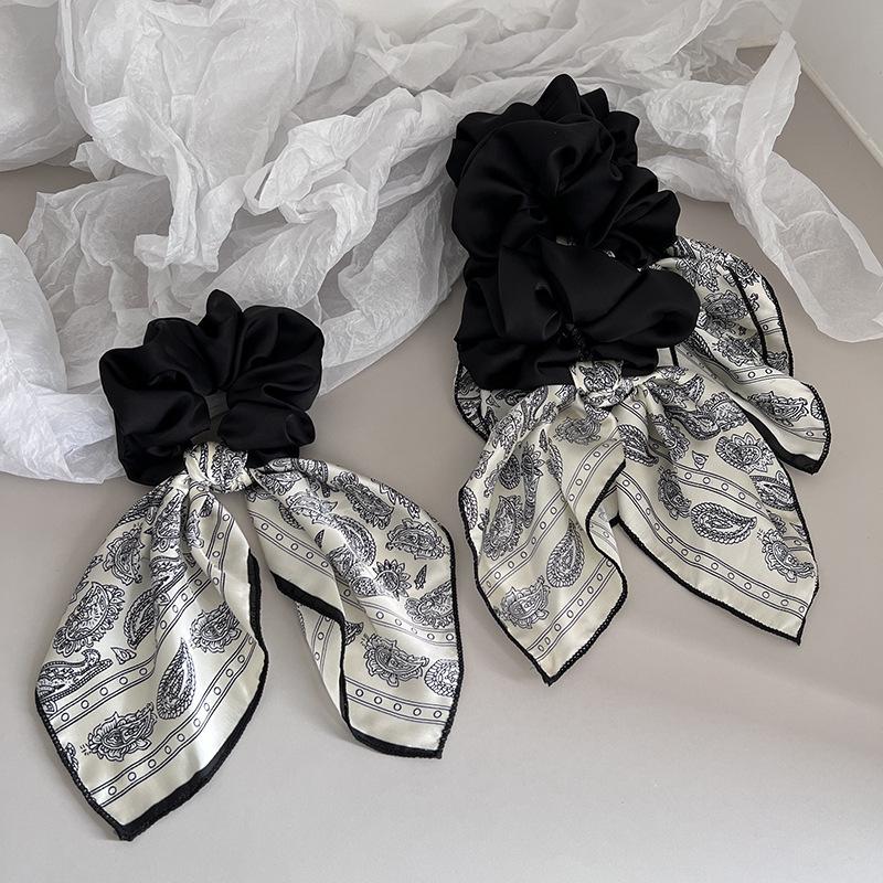 Women's French Bow Hair Tie with Cashew Flower - Elegant 2025 High-End Headwear