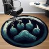 1pc Paw Print Office Round Area Rug, Under Office Chairs Bedroom Living Room Home Decor, Room Deco