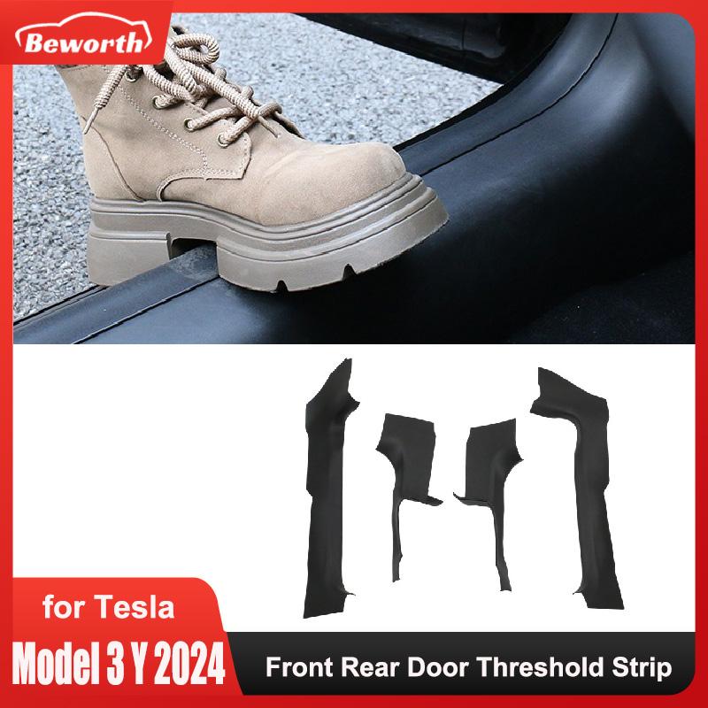 For Tesla Model 3 Highland 2024 Front Rear Door Sill Protector Threshold Strip Anti-kick Guard Panel Waterproof Pad New Model3