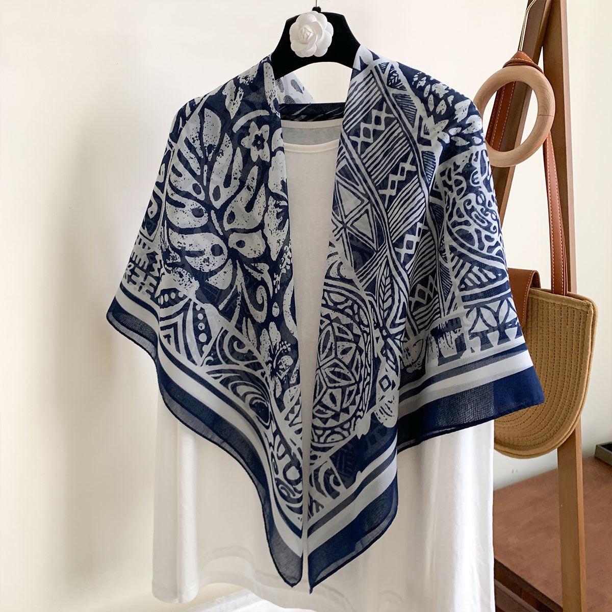 

Зимняя Богема Тонкий Геометрический Лоскутный Цветочный Вискозный Платок Квадратный Маленький Носовой Платок Шарф-снуд на Шею Мусульманский Хиджаб Снуд 110*110 см