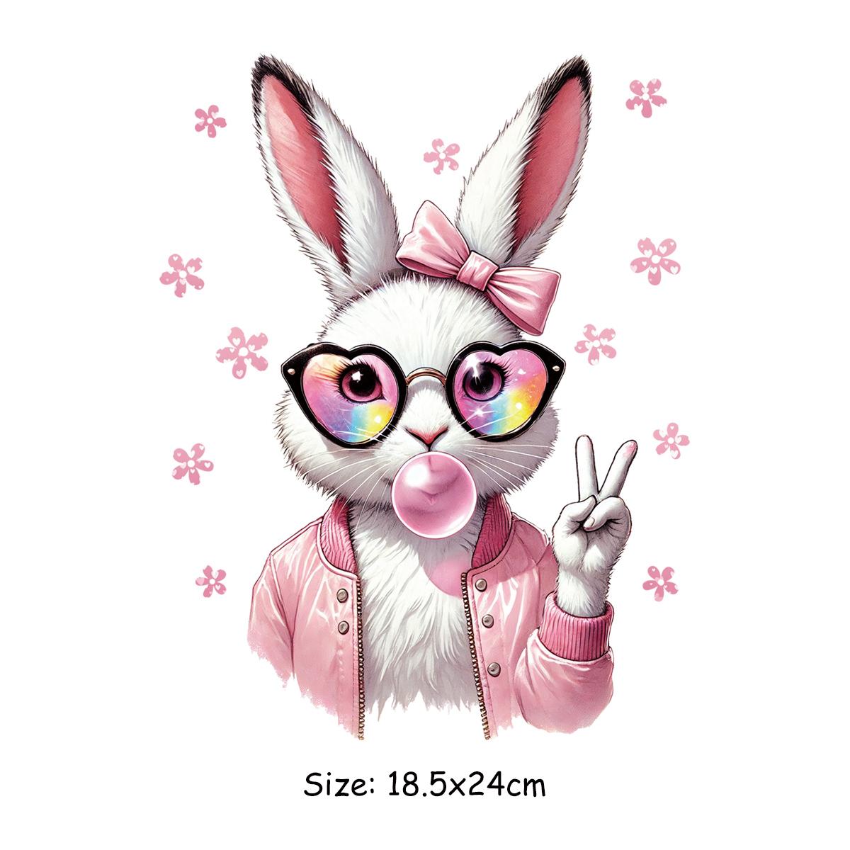 

Mr Rabbit Patch Iron On Custom Design Parches Ropa Heat Press Appliqued T-Shirt Diy Clothes Stickers Htv Stickers