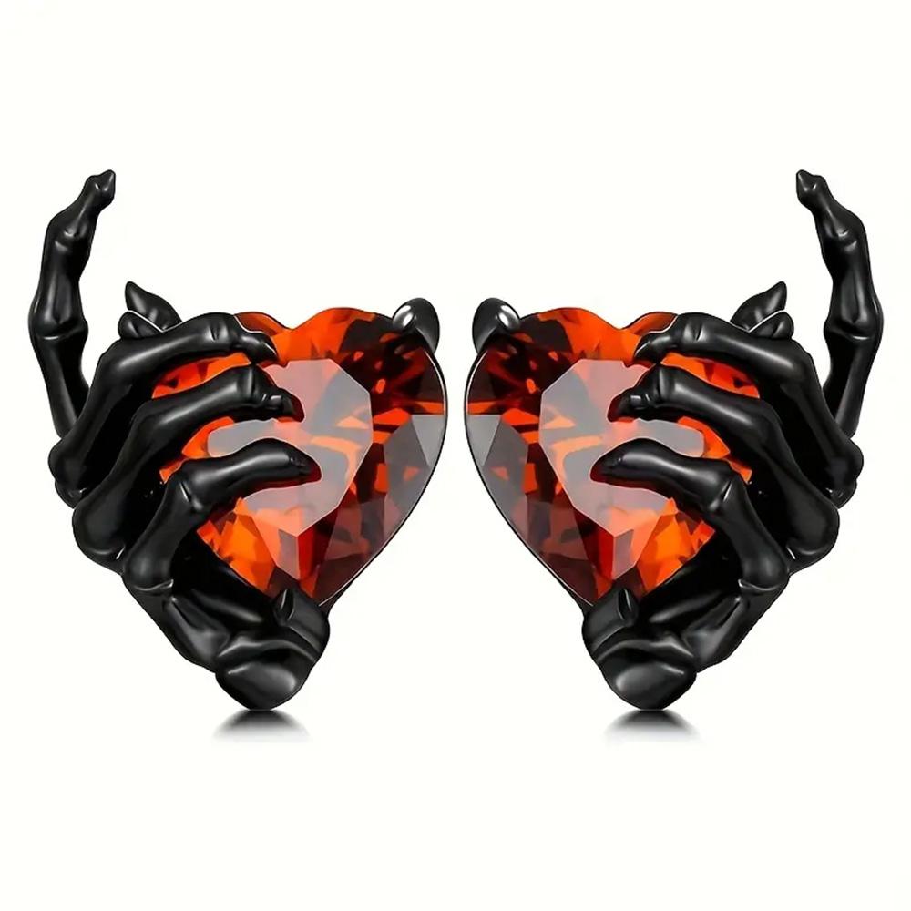 1Pc/4Pc Creative Fashion Easter Halloween Palm Love Earrings Skull Angel Wings Earrings