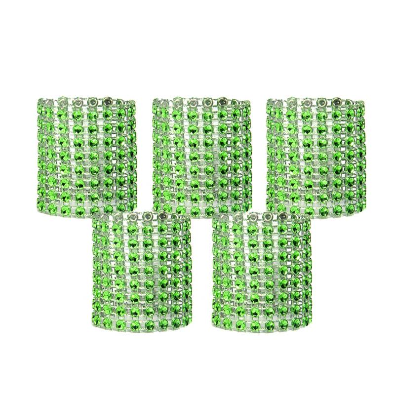 10pcs Gold Silver Napkin Ring Chairs Buckles Wedding Event Decoration Crafts Rhinestone Bows Holder Handmade Party Supplies