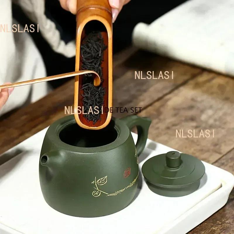330ml Yixing Famous Purple Clay Teapots Handmade Tea Pot Raw Ore Green Mud Beauty Kettle Chinese Zisha Tea Set Exquisite Gifts