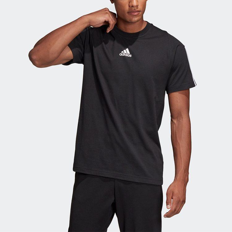 Adidas T Shirts Men's Black Crew Neck Moderate Straight Fit DT9955