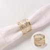 Household Table Supplies Mental Napkin Rings Art Circle Hollow Gold Round Western Handcrafted Weddings Table Decor Napkin Rings