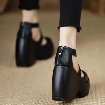 Sandały damskie Platforma Buty typu Mary Jane Lato Grube czółenka 2025 Zamki Sukienka Projektant Buty Damskie