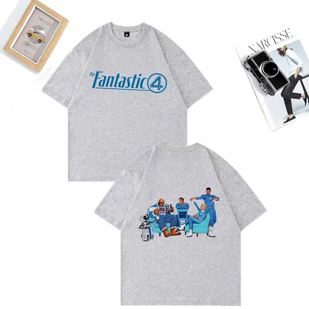 The Fantastic Four First Steps Graphics T Shirt Men Women's Street Hip Hop Vintage Oversized Cotton Short Sleeve O-Neck T Shirts
