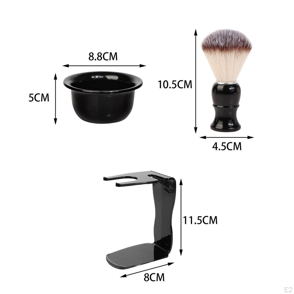 3Pcs Shaving Beard Brush Bowl Kit Barber Grooming Cleaning