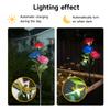 3 Heads Solar Lights Outdoor Decorative Solar Garden Lights Rose Flower Lawn Stake Lamp for Yard Patio Decor with Dragonfly