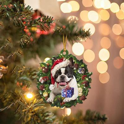 Christmas Pendant Animal Print Decorative Multi-purpose Christmas Tree Hanging Dog Pendant for Home