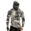 Men's Casual Raglan Hoodie Long Sleeve Sun Protection Shirt UPF 100+ Lightweight Breathable Quick Dry Outdoor Top with Textured Print