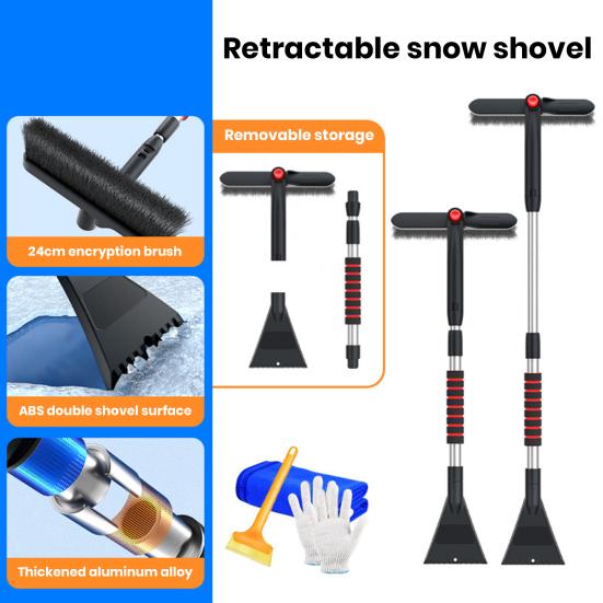 Car Snow Brush And Ice Scraper Brush Extendable Snow Shovel Ergonomic Foam Grip Snow Remove Broom for Windshield & Window Cleaning