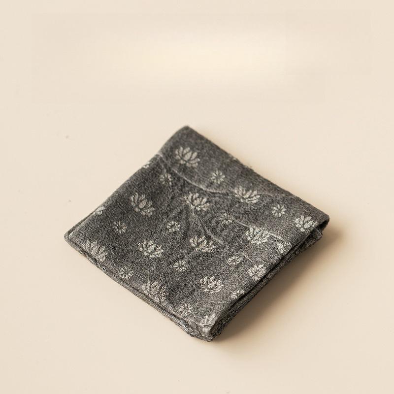 Lotus Rectangular Tea Towel Ancient Tea Cup Mat Tea Cup Pad Tea Napkins Household Tea Cloth Chinese Tea Set Accessories Craft