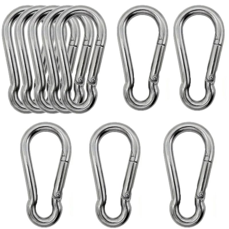 10Pcs/Set Iron Galvanized Keychain Pet Supplies Earphone Clip Safety Hook Spring Hook Outdoor Climbing Hook Hook