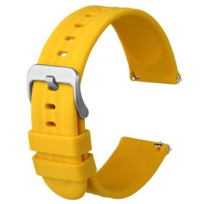Anbeer 20mm Silicone Watch Band with Quick Release Replacement Stainless Steel Buckle for Men and Women Strap, Long,