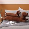 Cartoon Dachshund Plush Cushion: Panda Design Pillow and Leg Clip