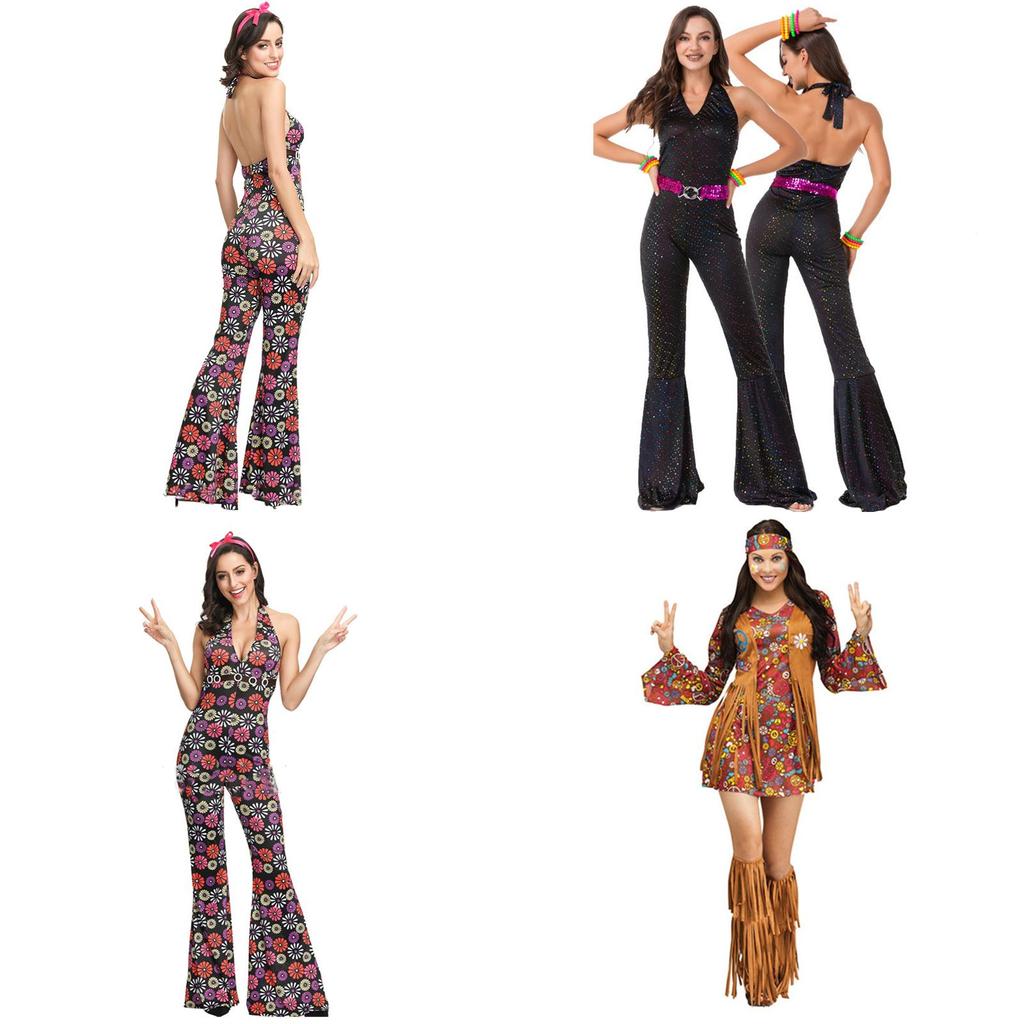 70s Retro Disco Cosplay Costume Set For Men And Women Perfect For Halloween And Themed Parties