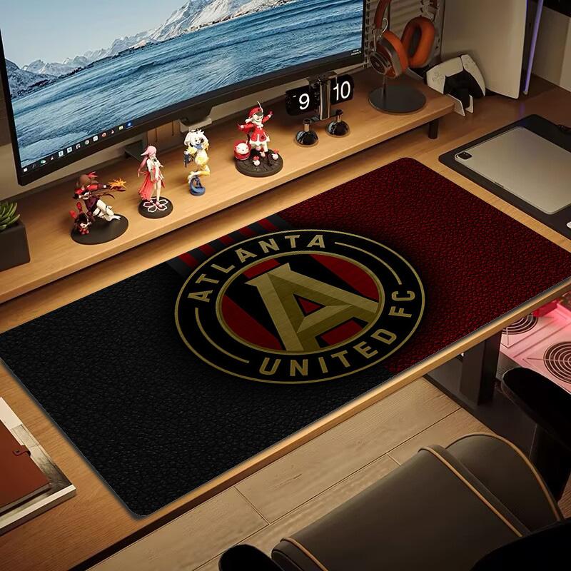Atlanta United FC Druck Kissen Rutschfest Laptop Tablet Großes Mauspadd XXL Matte Mini-PC Spielmatte Mit Verriegeltem Rand