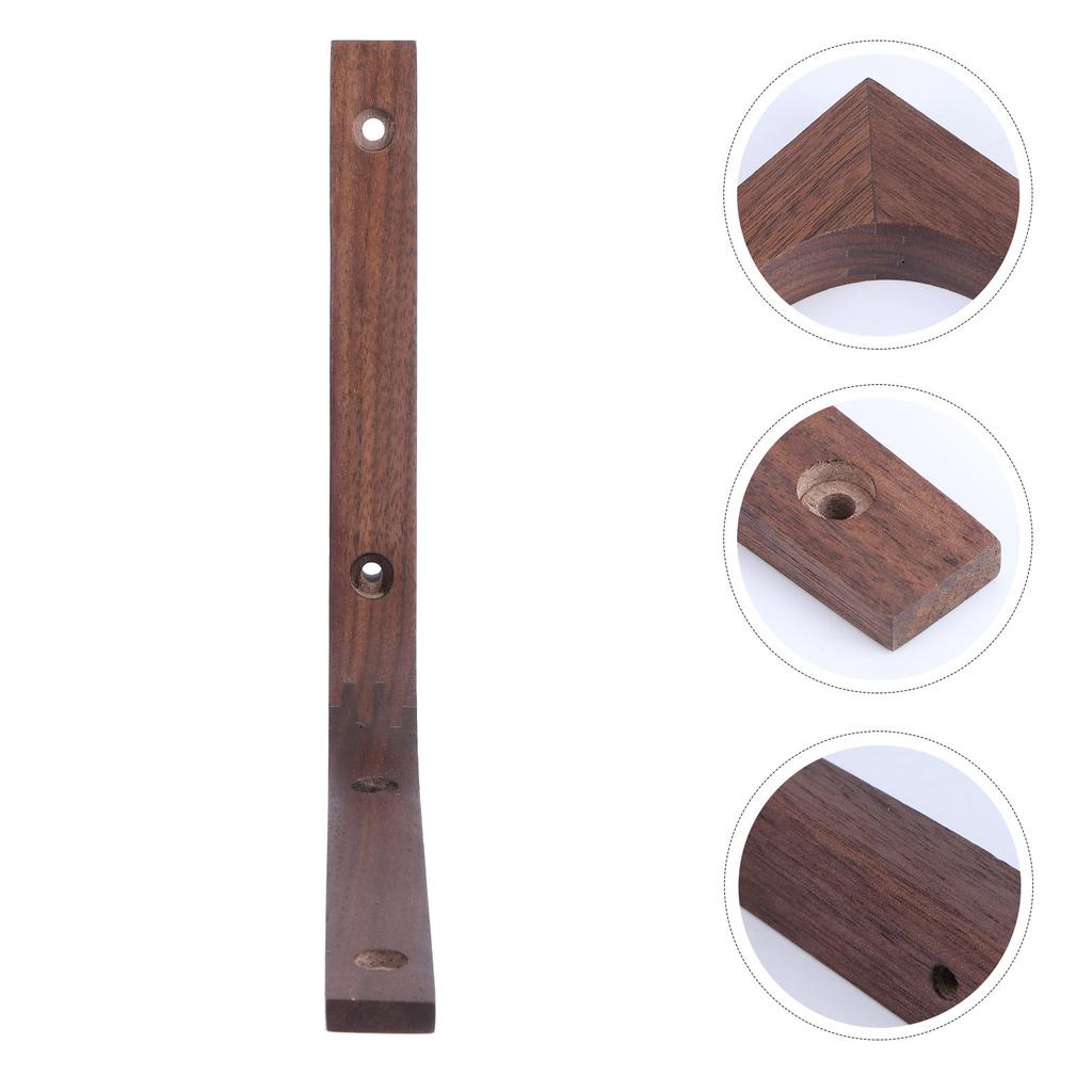 1Pcs Black Walnut Solid Wood Shelf Bracket Wall Mount Holder Heavy Duty Support Coffee Color Rustic Shelf Support