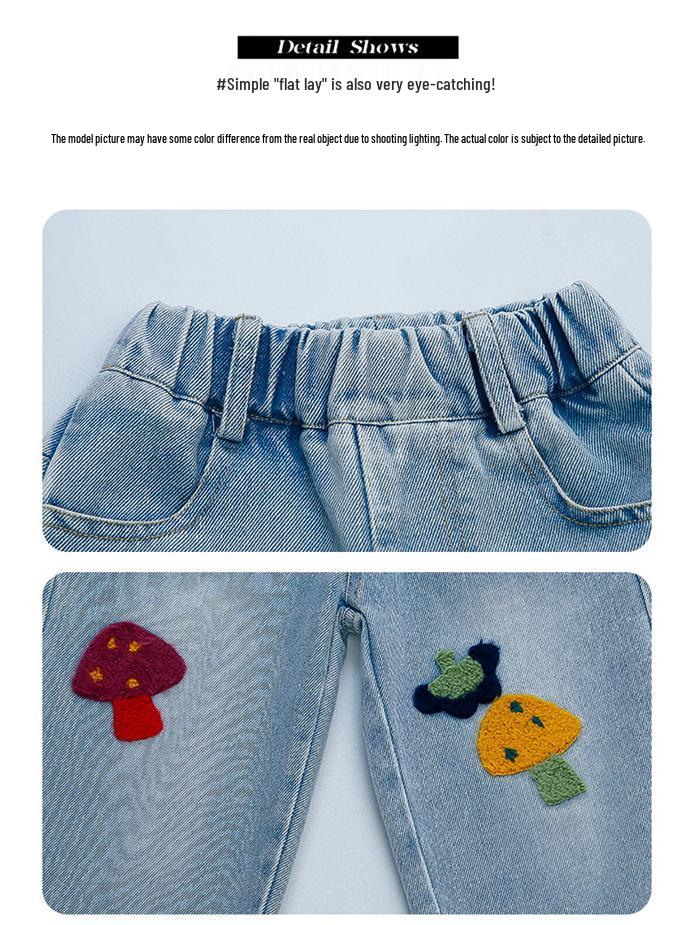 Fashionable Girls' Loose-Fit Wide-Leg Jeans - Spring & Autumn 2025 Collection