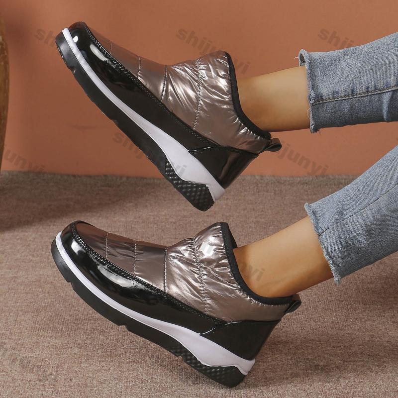 Fashion Women Flats Fur Ankle Snow Boots Cotton Shoes Winter New Plus Fleece Thickened Warm Short Plush Boots Design Casual Botas Mujer