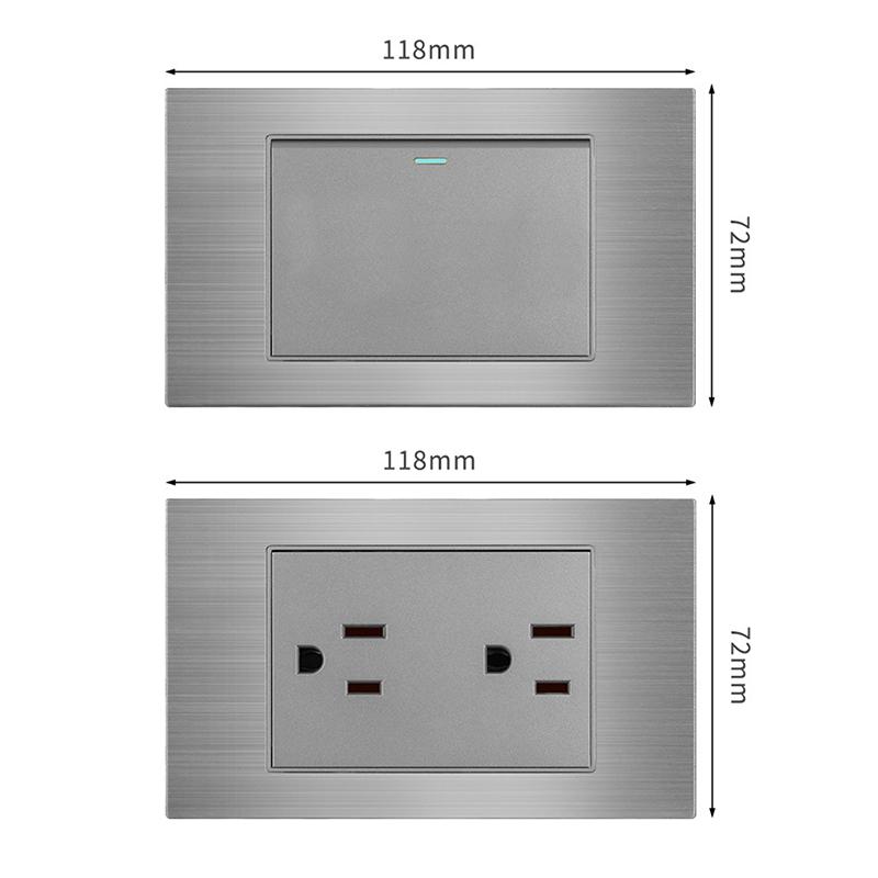 5V 2.1A Usb Type-C Charger Thailand Standard 118Mm Household Panel Thai Universal Wall Switch Power Switch Socket Series