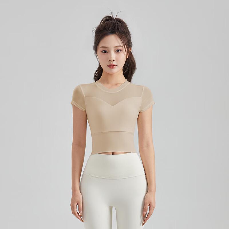 OEING Women's Mesh Cutout Yoga Top