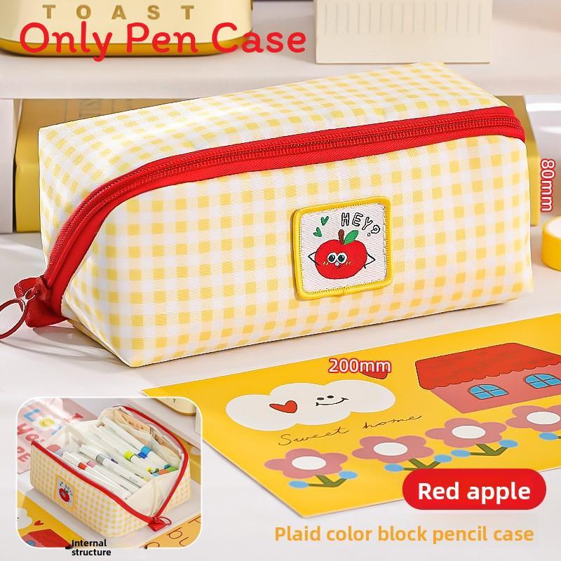 Cartoon Large Capacity Prism Grid Pen Case With Cute Dopamine Design For Students And Office Use