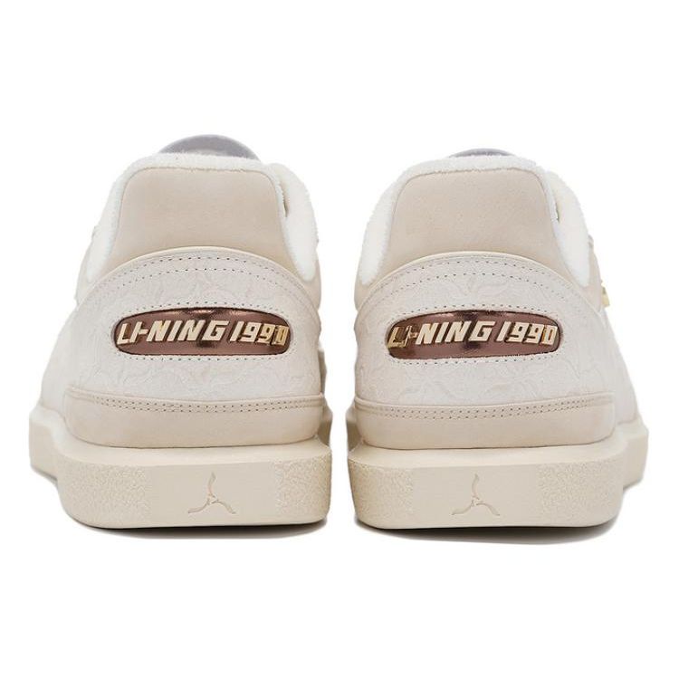 Li-Ning 1990 Classic Series Minimalist Lightweight High Resilience Casual Low-Top Sneakers Men Sneakers Light-Antique-Yellow Fog-Khaki ALHT087-3