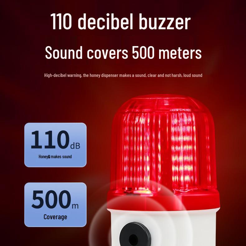 Magnetic Rotating Strobe Alarm Light with Sound and Flash - 220V/24V/380V