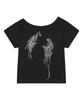 Mucent Ether Angel Wings One-Shoulder Short Sleeve Tee (2 Colors)