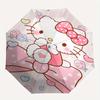 Hello Kitty,Bow Automatic Folding Umbrella-Simple 8-Rib Design, Bright Cartoon Pattern, Durable Iron Frame, Suitable For Travel, Outdoor, Be