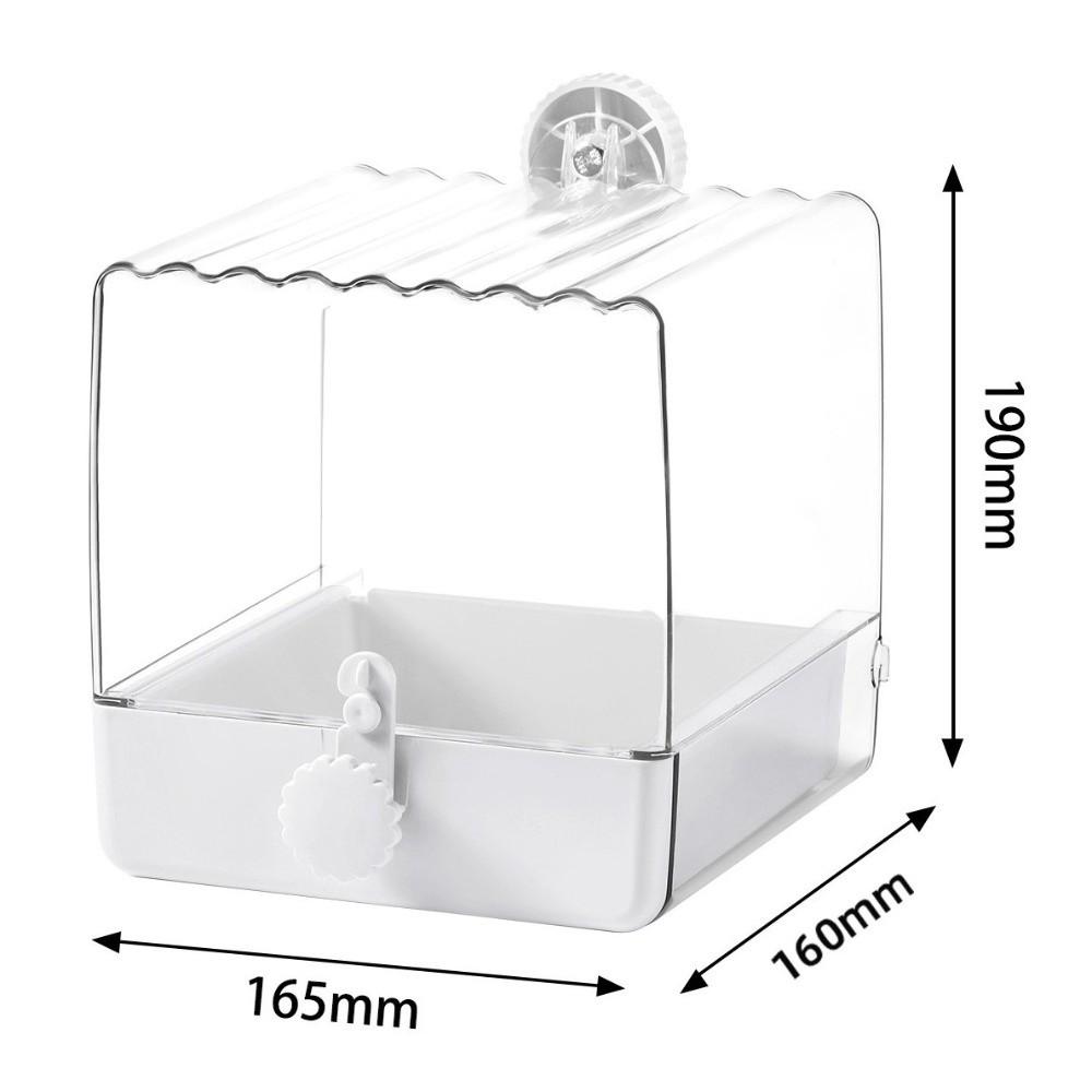 2 In 1 Bird Hanging Bathtub Drawer Design Parrot Shower Box New Food Holder Box Cage Use