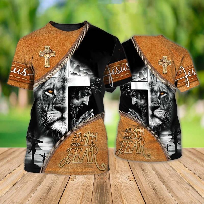 

Vintage Men T-Shirt 3D Focus On Jesus Print Short Sleeve Tops Street Casual T Shirt Streetwear Oversized Tee Shirt Men Clothing 4XL