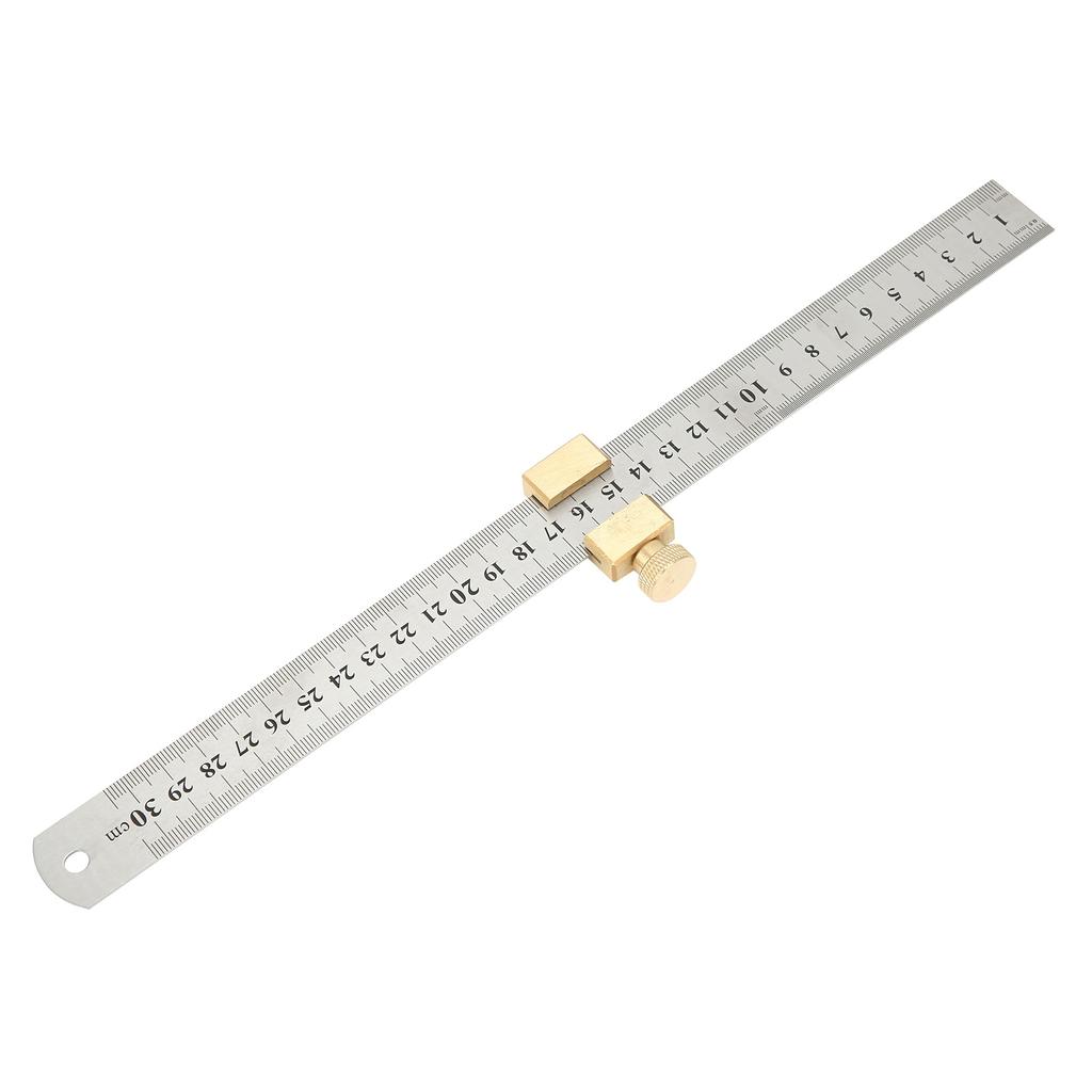 Stahlmaßstab Positionierungsblock Holzbearbeitung Linienanreißer Locator Messwerkzeug mit Lineal