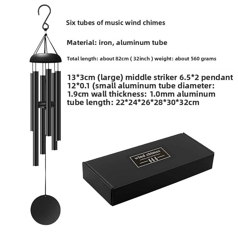 Campana de Viento Exterior de 26 Pulgadas Crea una Atmósfera para Decoración Exterior de Casas de Campo Música de Jardín Tubo de Aluminio Metal Campana de Viento