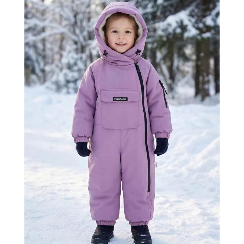 Winter Baby Boys Ski Suit Fashion Boys Jumpsuit Warm Kids Clothes Waterproof Baby Jacket Hooded Girls Snowsuit 1-5Yrs