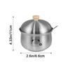 Silver Stainless Steel Sugar Bowl Large Capacity Seasoning Jar Durable Salt Organizer  for Kitchen