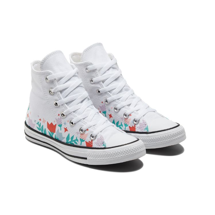 Converse Chuck Taylor All Star Classic Versatile High-Top Canvas Sneakers Women Sneakers White Multicolor 572706C