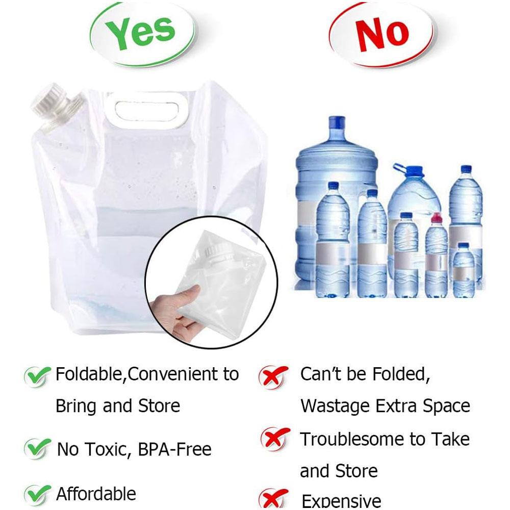 5L Portable Water Bag Folding Bucket Storage Water Container Jug Bottle Pouch Outdoor Sports Travel Camping Supplies with Handle