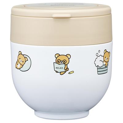 Insulated Lunch Bowl with Folding Rilakkuma Basic Box, Type, 540ml, Women's Size, 2-Tier, Handle, Design, LDNO6-A