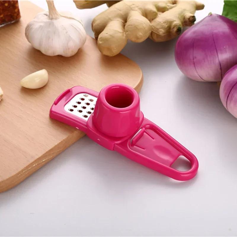 Stainless Steel GarlicPress Crusher Manual Garlic Mincer Chopping Garlics Tool Fruit Vegetable Tools Kitchen Accessories Gadget