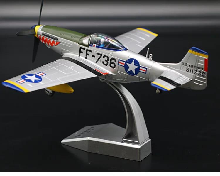 Diecast 1:48 Scale P51 Mustang Fighter Alloy Model Toy Simulates Military Combat Aircraft Model Souvenir Display Ornaments