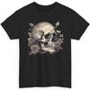 Gothic Skull And Roses T-Shirt Vintage Skeleton Floral Tattoo Graphic Art Tee