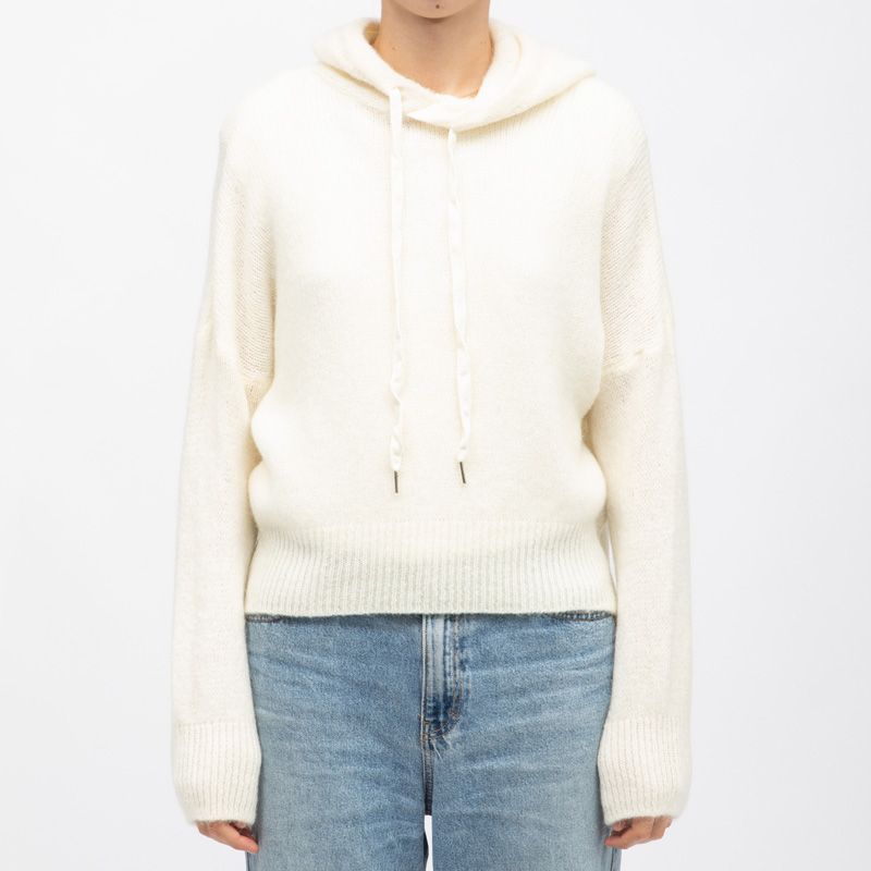 Pull blanc écru maylie à capuche Femme LA PETITE ETOILE