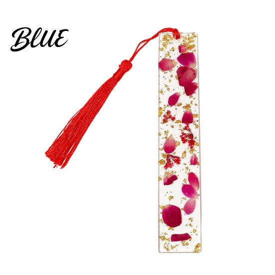 High Quality Bookmarks Dried Flower Resin with Tassels Double-Sided Magnetic Page Markers